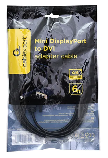 Кабель SVGA, MiniDisplayPort to DVI, 1.8m, Cablexpert CC-mDPM-DVIM-6