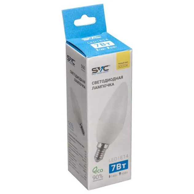 LED Лампа SVC LED C35-7W-E14-3000K