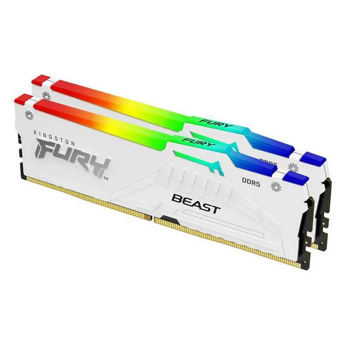 Оперативная память 32GB Kit Kingston FURY Beast White RGB XMP KF552C40BWAK2-32