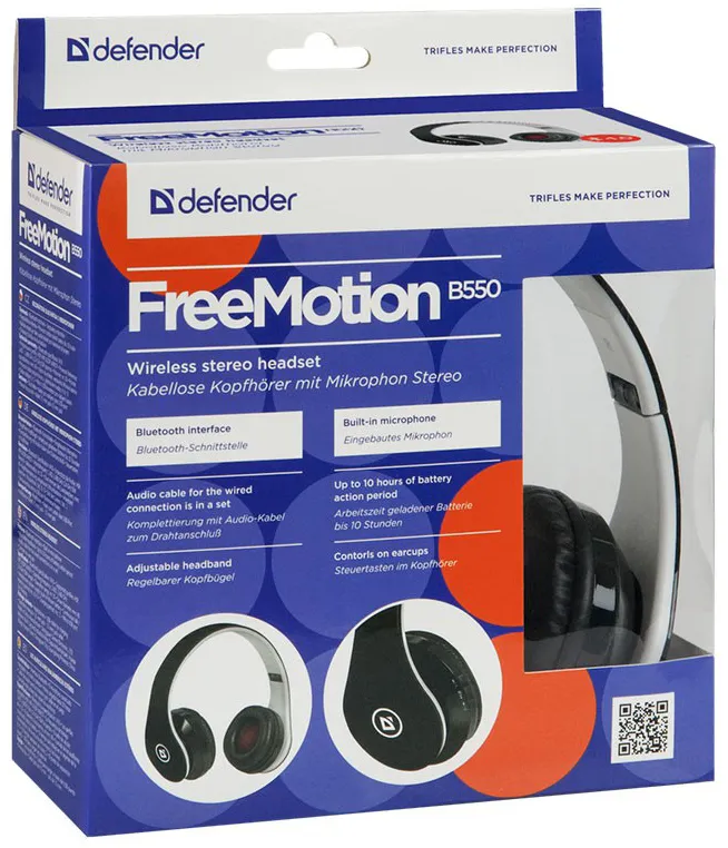 Наушники Defender FreeMotion B550 Черный