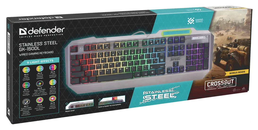 Клавиатура игровая Defender Stainless steel GK-150DL RU
