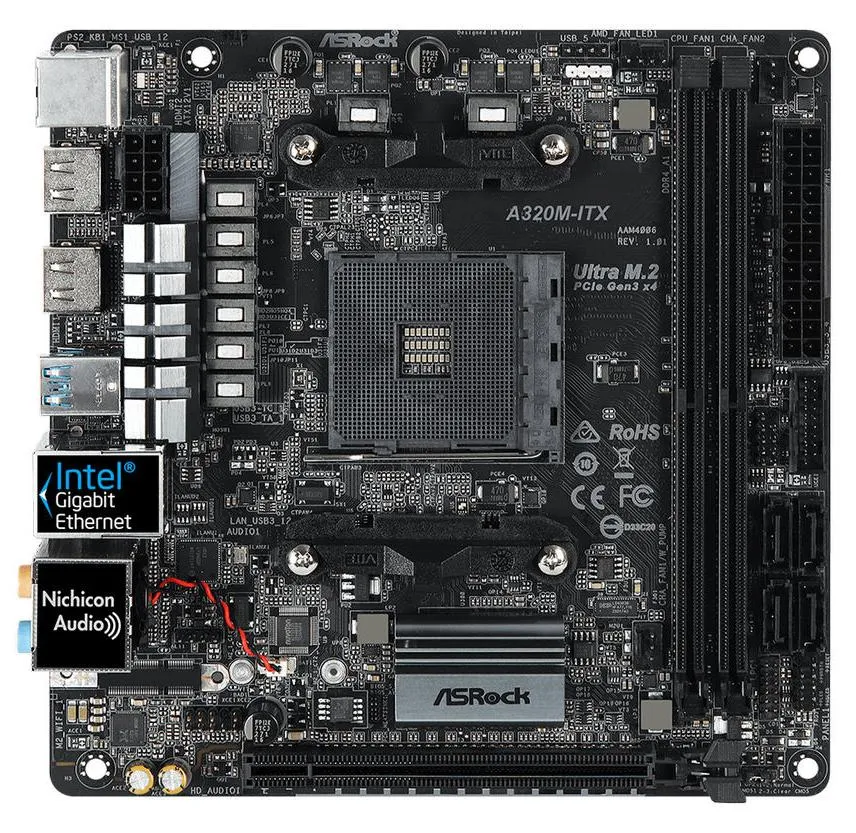 Материнская плата ASRock A320M-ITX