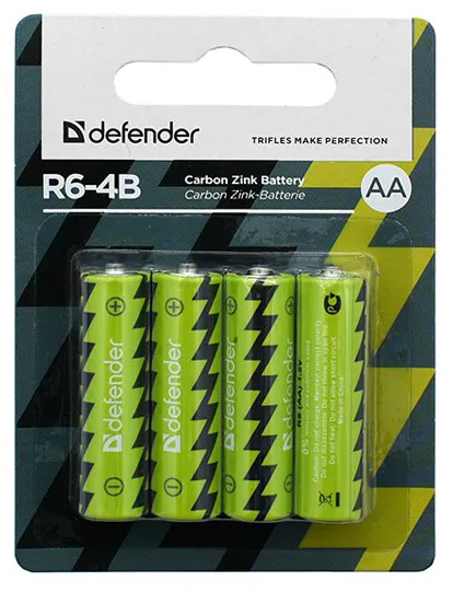 Батарейки Defender AA R6-4B