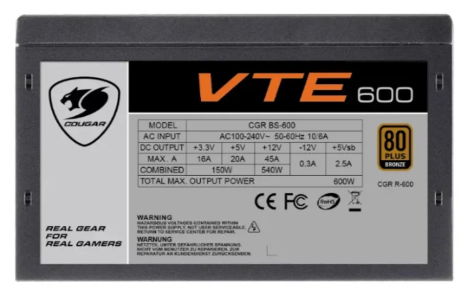 Блок питания Cougar VTE600