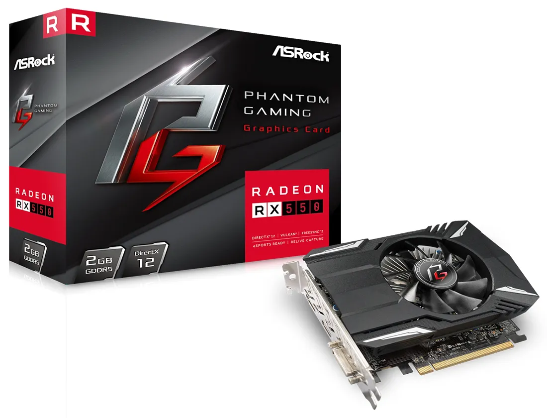 Видеокарта 2 GB ASRock Radeon RX 550 Phantom Gaming 2G