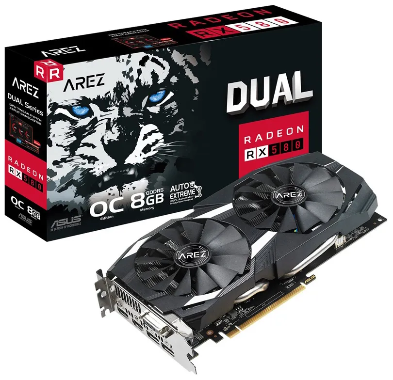 Видеокарта 8 GB Asus RX 580 AREZ DUAL-RX580-O8G
