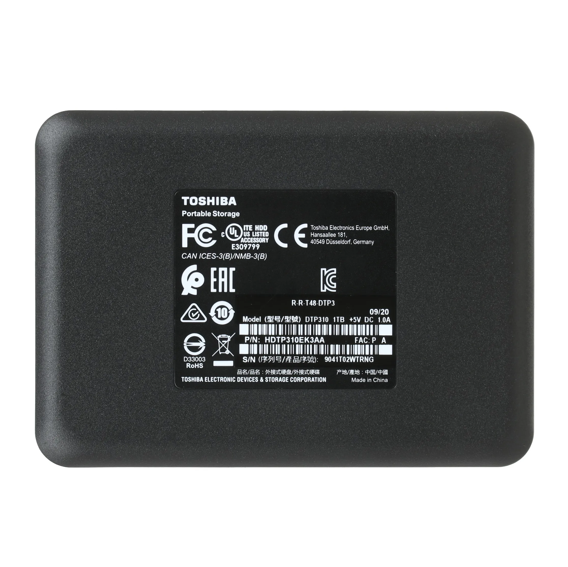 Внешний HDD Toshiba Canvio Ready 1TB HDTP310EK3AA черный