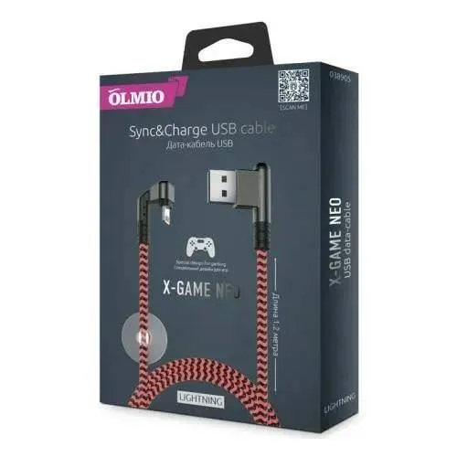 Кабель Olmio X-Game Neo USB 2.0 - Lightning коралловый