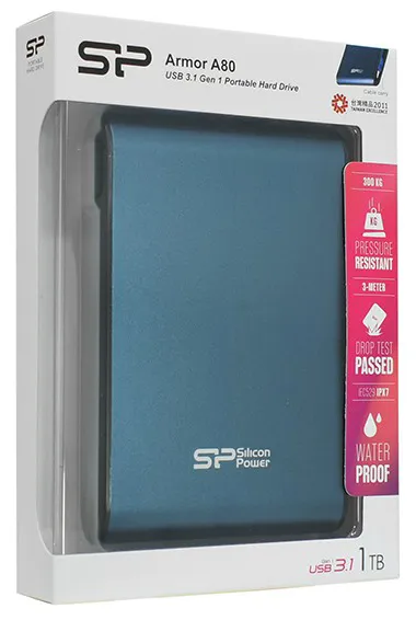 Внешний жесткий диск 1 TB Silicon Power A80 SP010TBPHDA80S3B Blue