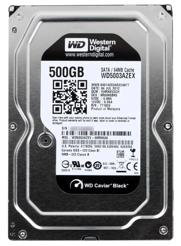 Жесткий диск 500ГБ WD Black WD5003AZEX