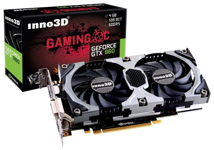 Видеокарта Inno3D GeForce GTX 960 HerculeZ X2L GAMING OC Ver2.0 N96L-1DDV-M5CNX
