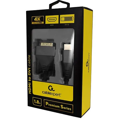 Кабель SVGA, Cablexpert CC-HDMI-DVI-4K-6, 1.8м