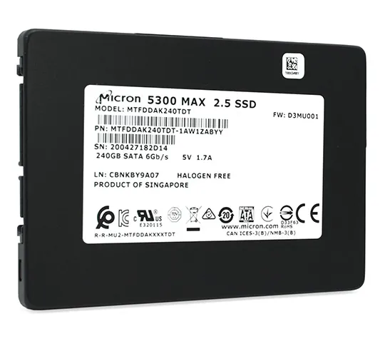SSD накопитель 240 GB Micron 5300 MAX MTFDDAK240TDT
