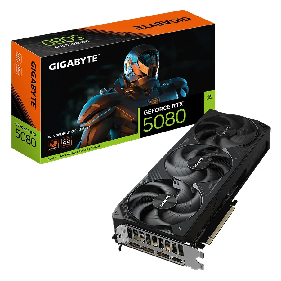 Видеокарта 16Gb Gigabyte RTX5080 WINDFORCE OC 16G GV-N5080WF3OC-16GD