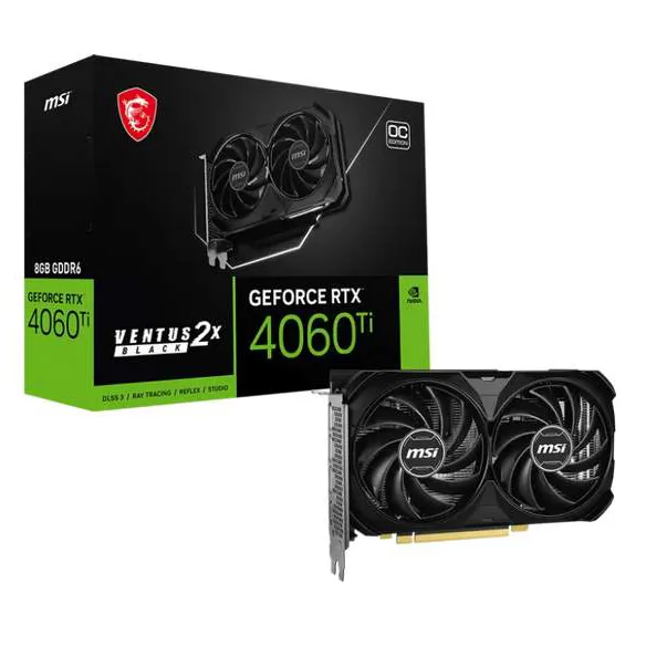 Видеокарта 8Gb MSI RTX 4060 TI 8G VENTUS 2X BLACK E1 OC