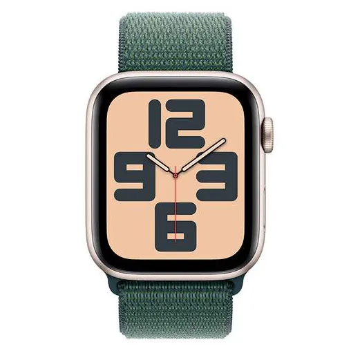 Apple Watch SE GPS 44mm Starlight Aluminium Case with Lake Green Sport Loop MXEW3QI/A