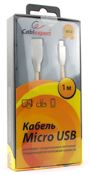 Кабель USB Type A-micro USB Cablexpert CC-G-mUSB01Gd-1M