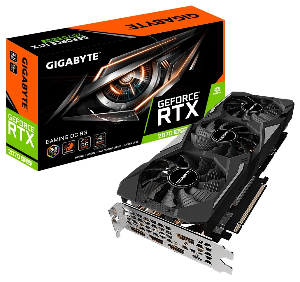Видеокарта 8GB Gigabyte RTX 2070 SUPER GV-N207SGAMING OC-8GC