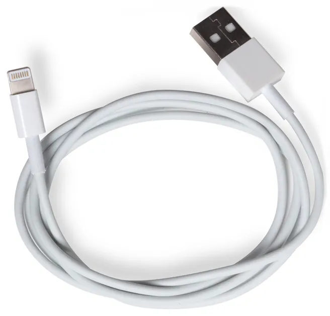 Интерфейсный кабель iPower Apple 8pin-USB 1 метр, ios7, Белый, Пол. пакет
