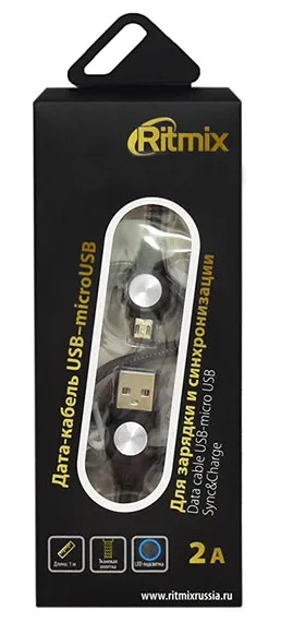 Кабель USB Type A-micro USB Ritmix RCC-419 Black