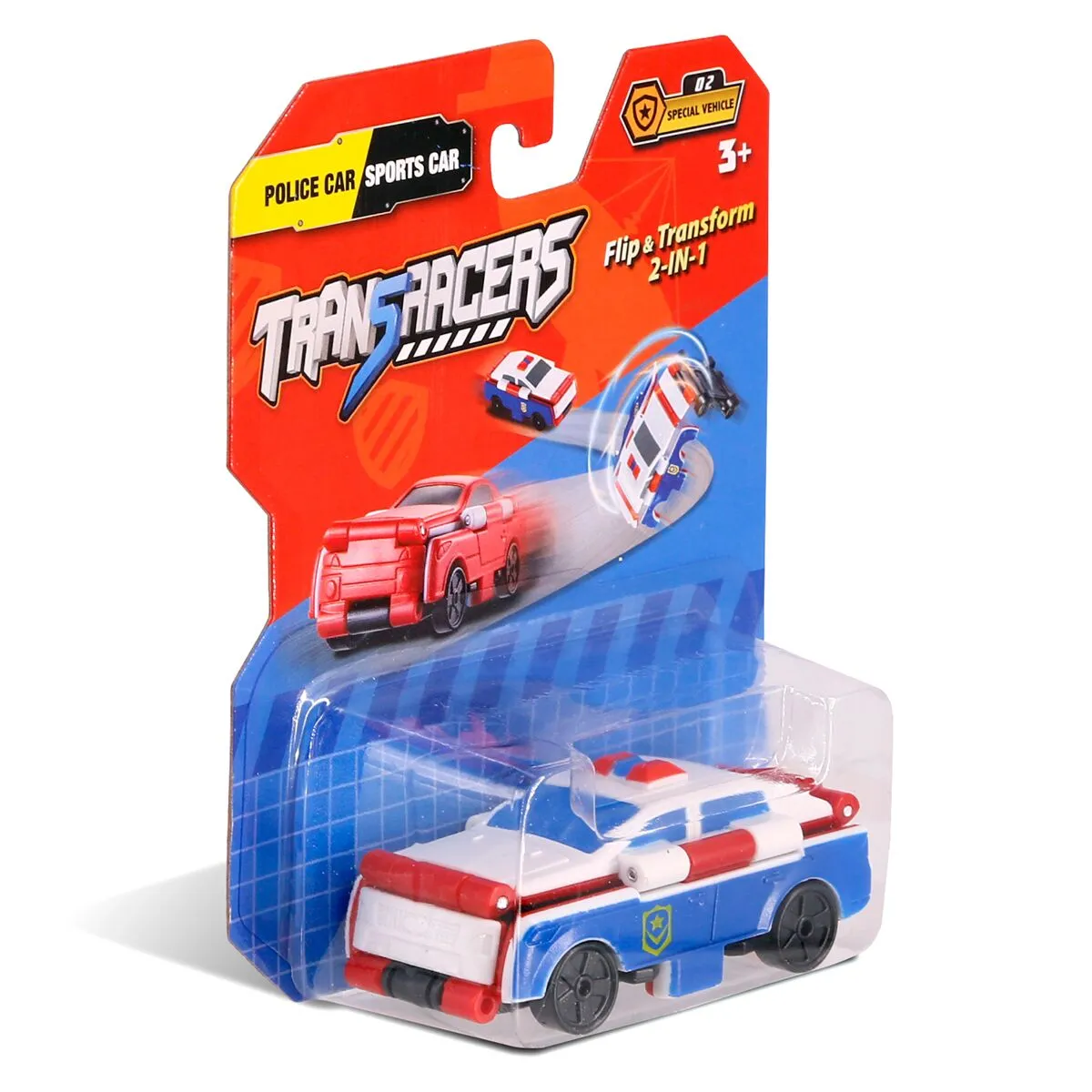 Машинка-трансформер Flip Cars 2 В 1 (Полицейская машина и Спорткар)