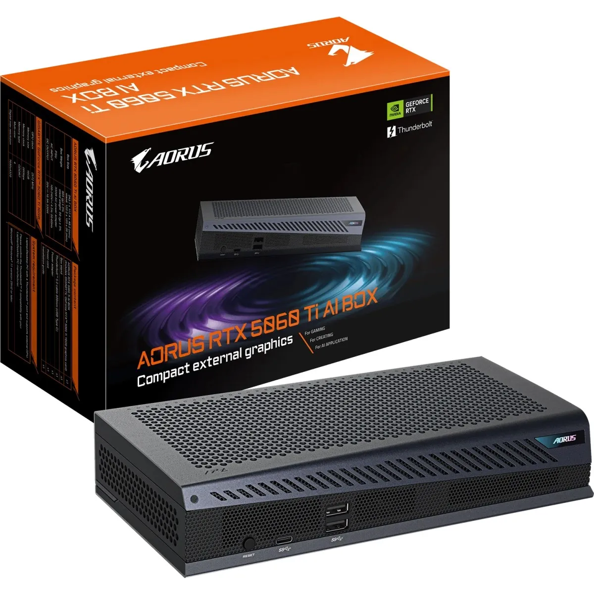 Видеокарта внешняя GIGABYTE AORUS RTX 5060 Ti AI BOX 16G GV-N506TIXEB-16GD