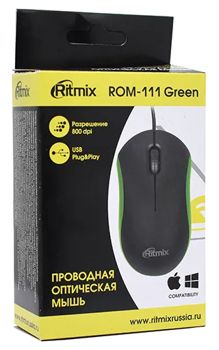 Компьютерная мышь Ritmix ROM-111 green