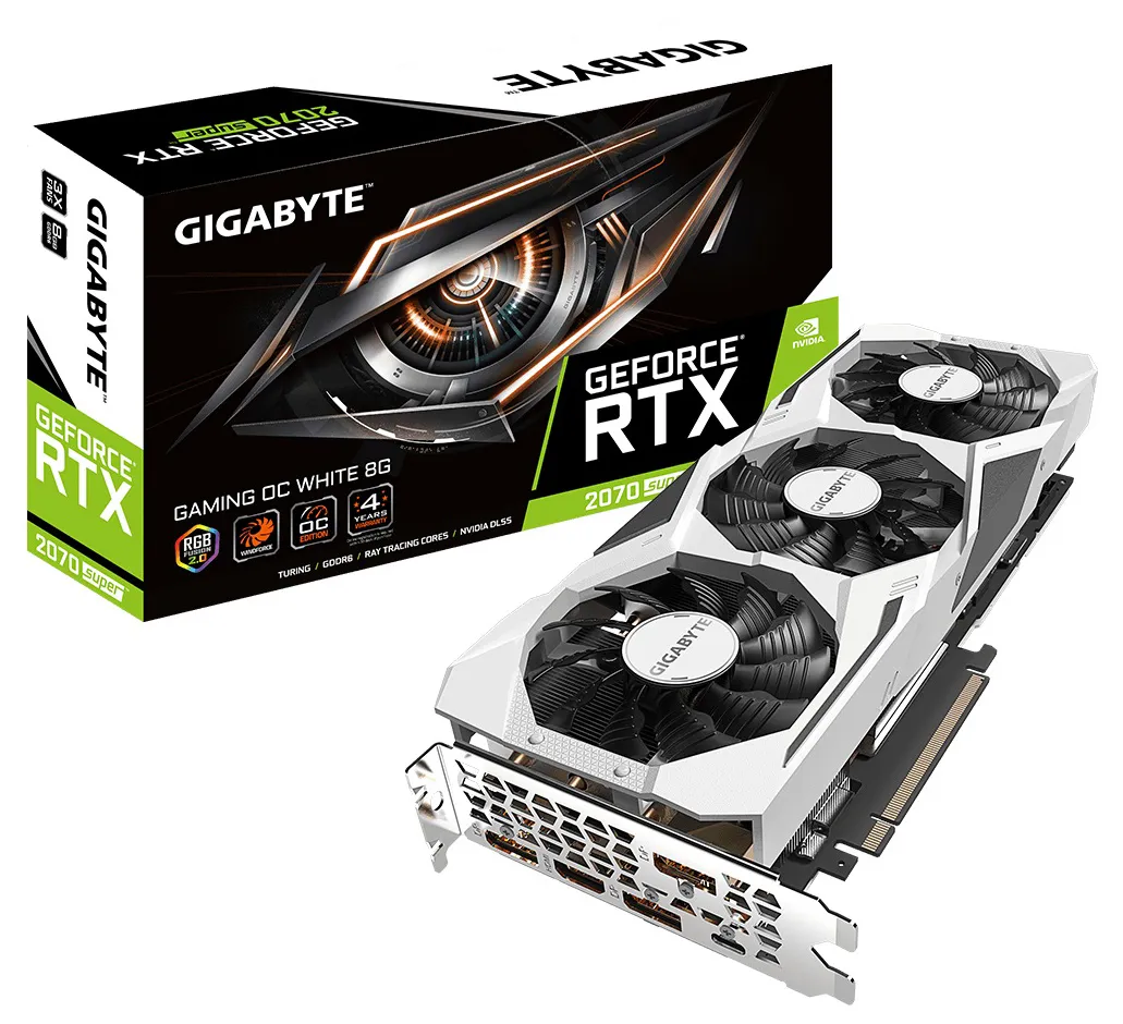 Видеокарта 8GB Gigabyte RTX 2070 SUPER GV-N207SGAMINGOC WHITE-8GC