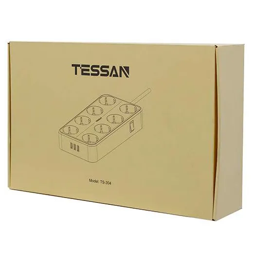 Сетевой фильтр + зарядка Tessan TS-304 grey