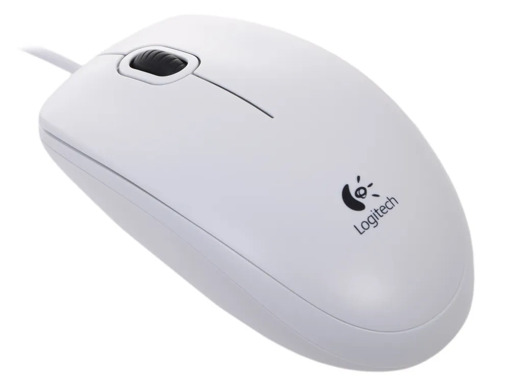 Мышь проводная Logitech Optical B100 White USB OEM 910-003360