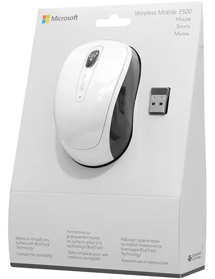 Мышь беспроводная Microsoft Mobile 3500 GMF-00294 white