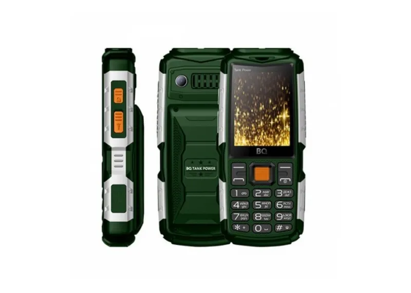 Мобильный телефон BQ-2430 Tank Power Зелёный+Серебро