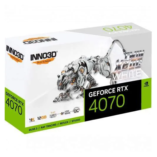Видеокарта 12Gb Inno3D RTX4070 Twin X2 OC WHITE N40702-126XX-185252W