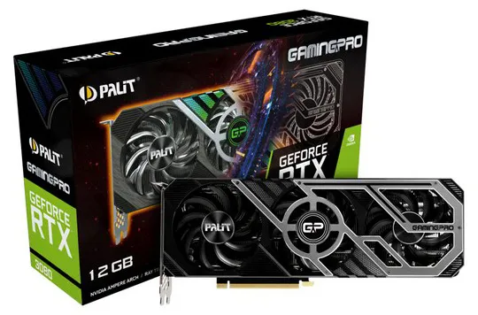 Видеокарта 12 Gb PALIT RTX3080 GAMINGPRO 12G NED3080019KB-132AA