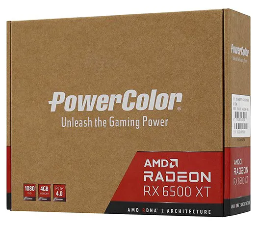 Видеокарта 4 GB PowerColor RX 6500 XT AXRX 6500XT 4GBD6-DH/OC