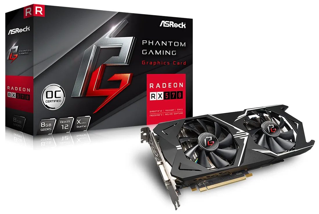 Видеокарта 4 GB ASRock RX 570 Phantom Gaming X