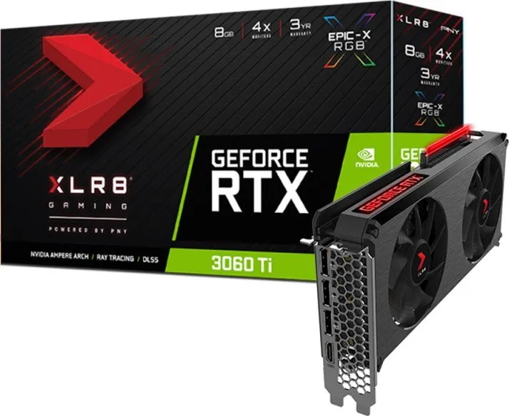 Видеокарта 8 GB PNY RTX 3060 Ti XLR8 Gaming REVEL EPIC-X RGB VCG3060T8LDFXPPB