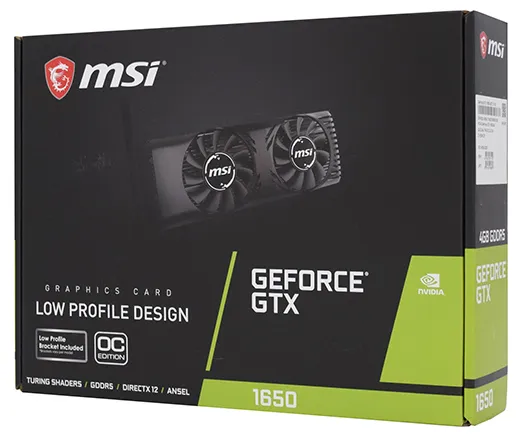 Видеокарта 4 GB MSI GTX 1650 4GT LP OC HDMI/DVI/DP