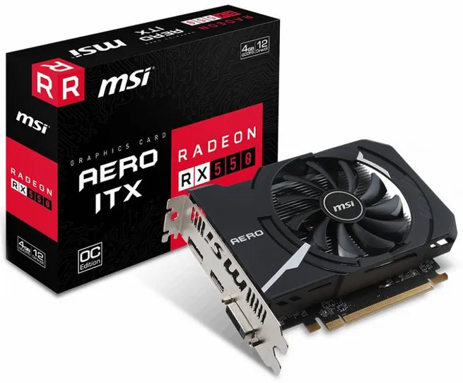 Видеокарта 4GB MSI RX 550 AERO ITX 4G OC