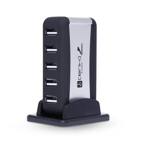 Расширитель USB Deluxe DUH7001BK Чёрно-Серый
