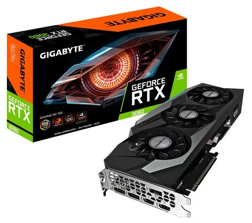 Видеокарта 12Gb Gigabyte RTX3080 GAMING OC 12G GV-N3080GAMING OC-12GD