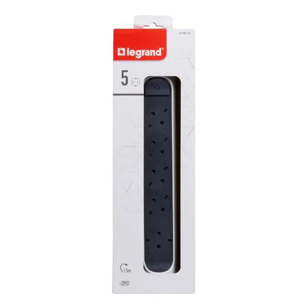 Сетевой фильтр Legrand Премиум 5x2К+З 1,5м.