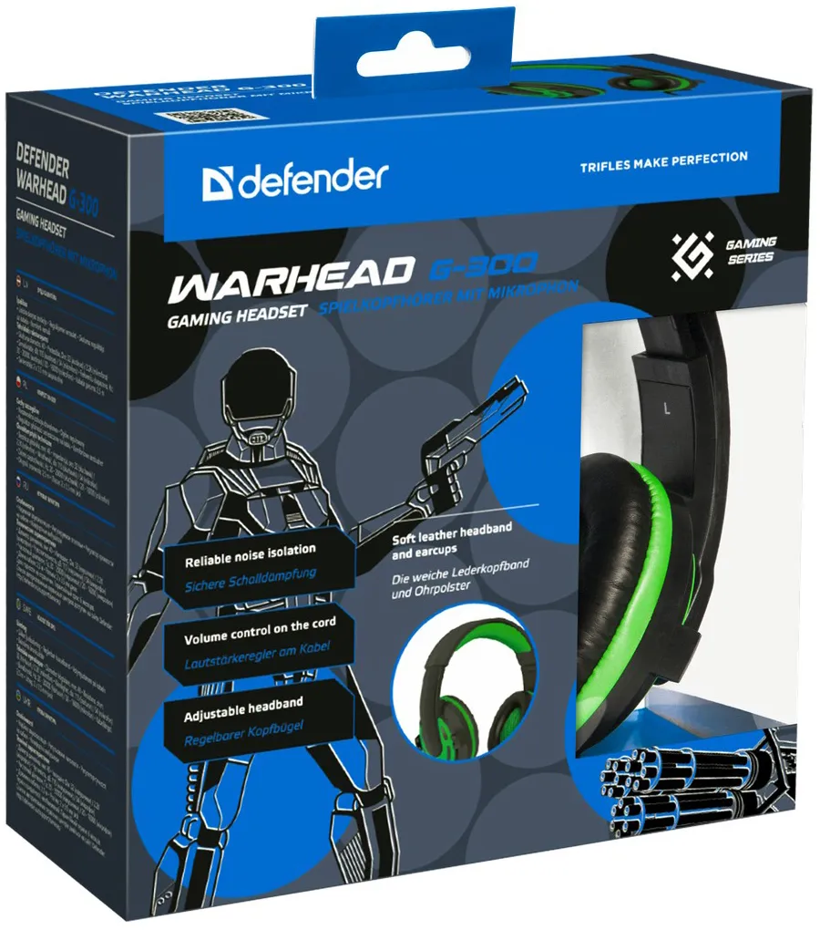 Наушники Defender Warhead G-300 Зеленый