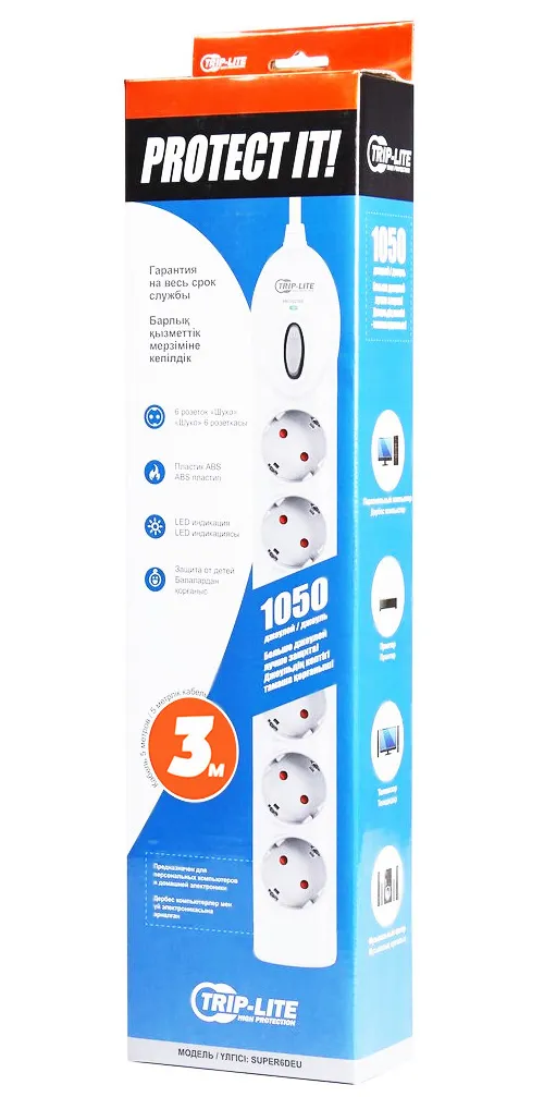 Сетевой фильтр Tripp-lite Super 6 DEU 3м