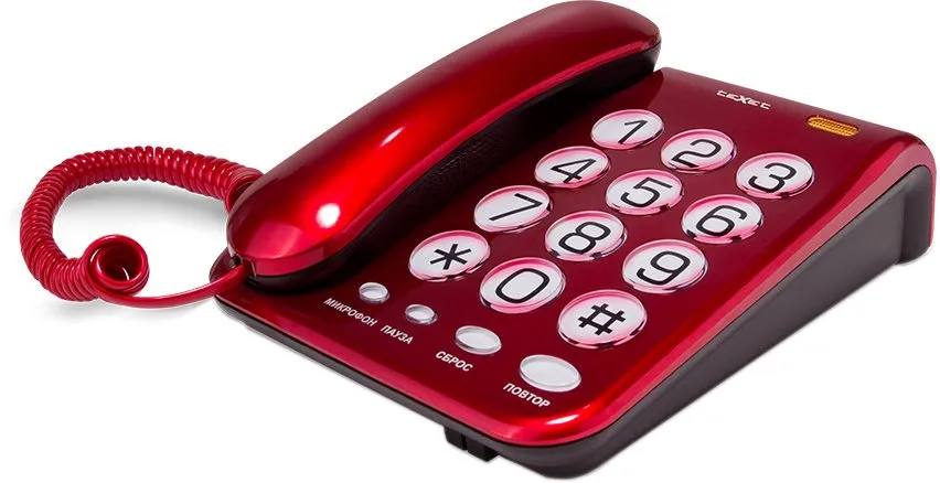 Телефон проводной Texet TX-262 красный