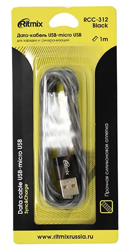 Кабель USB Type A-micro USB Ritmix RCC-312 Black