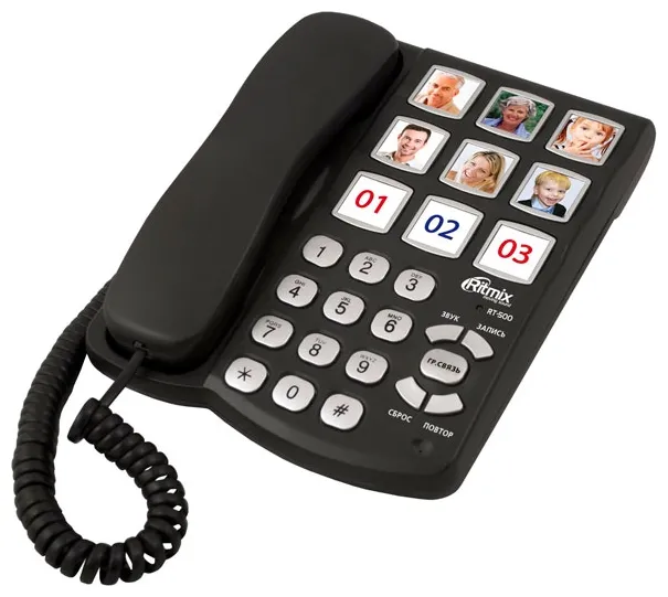 Телефон проводной Ritmix RT-500 черный
