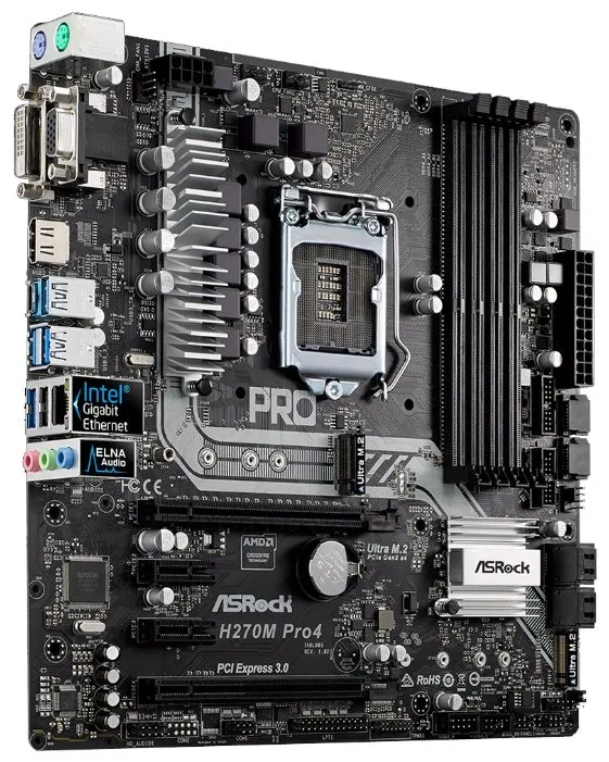 Материнская плата ASRock H270M PRO4 90-MXB3D0-A0UAYZ