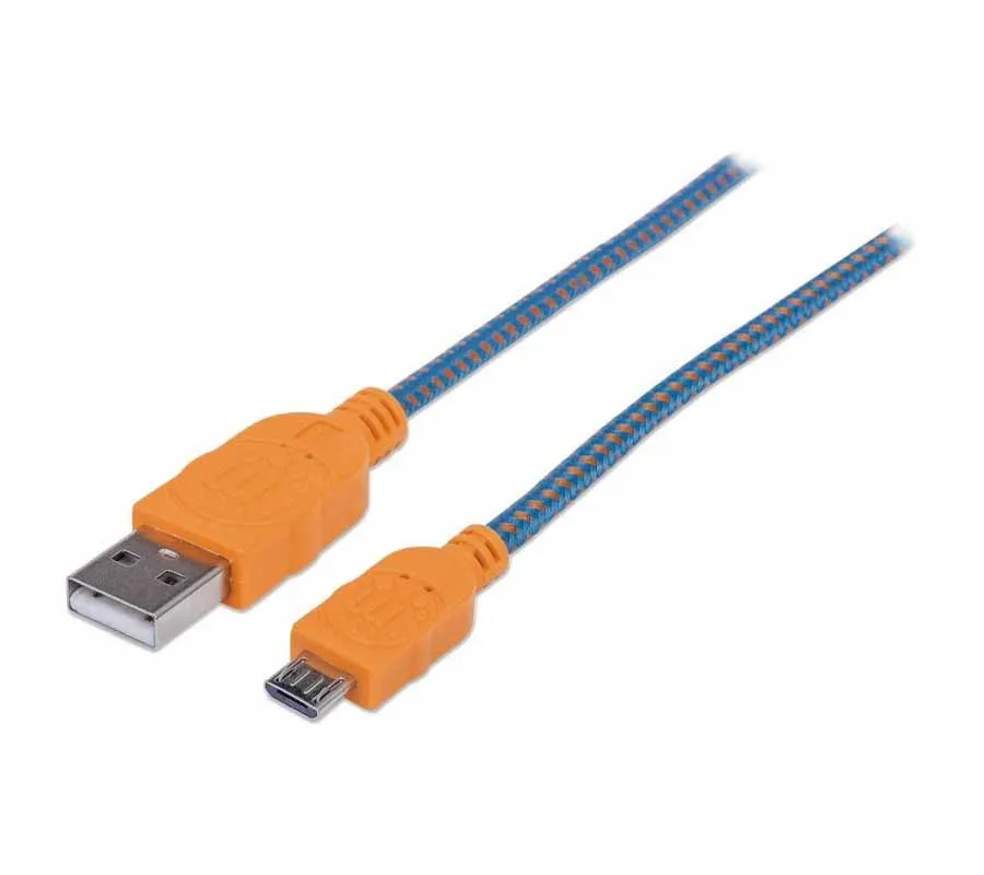 Кабель Manhattan плетеный USB 2.0 A(M)/micro B(M) 1м 394024