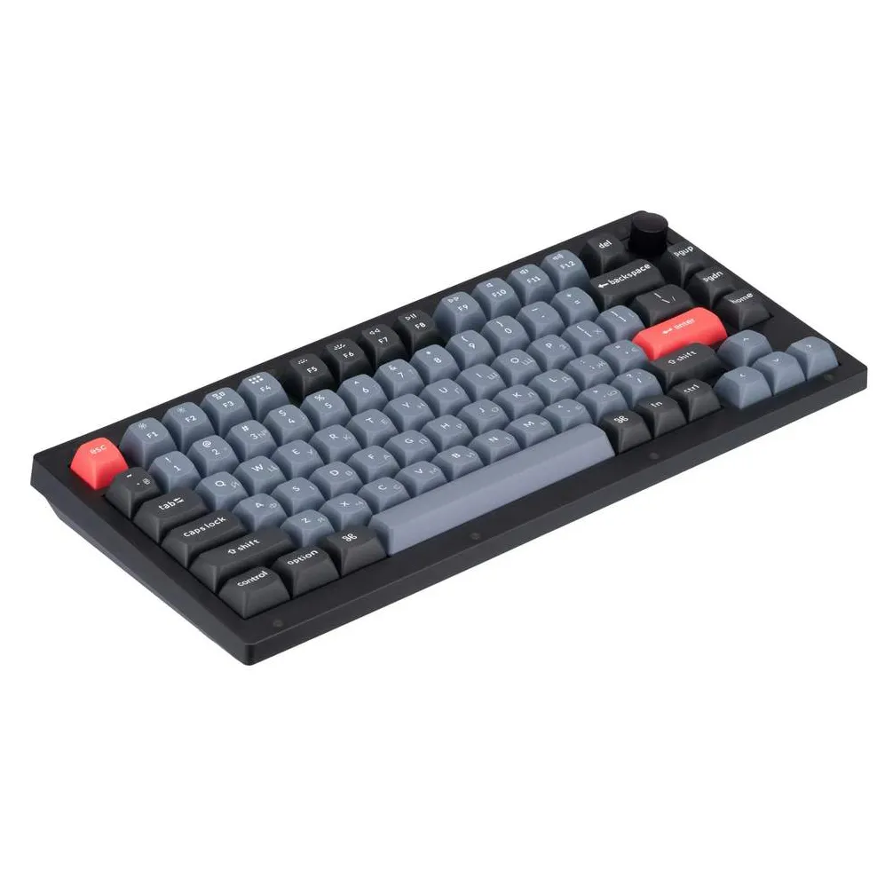 Клавиатура Keychron V1-C3 Frosted Black Knob Brown Switch RGB Hot-Swap Keychron K pro Mechanical